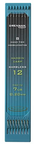 Drennan Hooks to Nylon Plate Length 6 inch Margin Carp Size 12