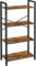 VASAGLE Regal, Bücherregal, Standregal, DVD-Regal, mit 4 Ebenen, Büroregal, offene Ablagen, für Büro, Wohnzimmer, Schlafzimmer, Küche, 30 x 66 x 120 cm, vintagebraun-tintenschwarz LLS60BX