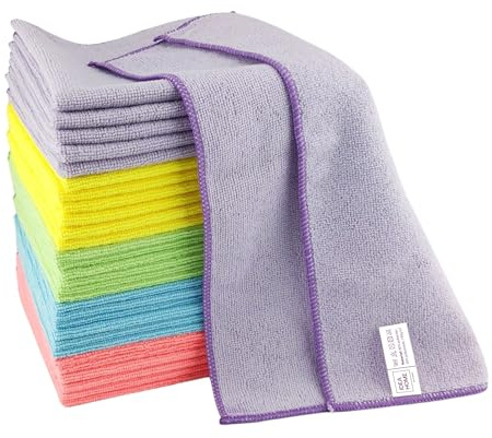 IDEA HOME 30 Stück Microfasertücher Putzlappen Staubtücher Microfaser Reinigungstücher Allzwecktücher, Microfiber, Multifarbe, 40x40cm