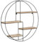 IDMarket - Etagère Murale Ronde Lily 4 Niveaux Bois et métal Design Industriel