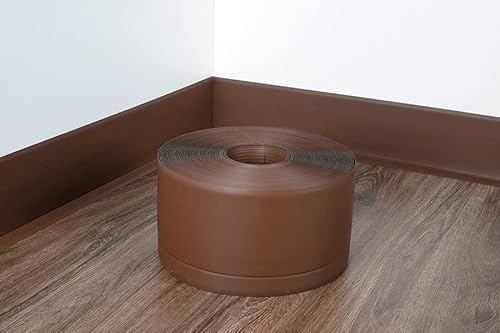 TMW Profiles 100x25mm / 3.93x0.98 PVC FLEXIBLE SKIRTING BOARD -10M ROLL PVC angle (Brown)