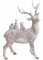 Deko-Figur Hirsch und Freunde mit Glitter aus Poly - Winterdeko Weihnachtsdeko Deko Aufsteller (Weiss) B20 x H30 x T12cm