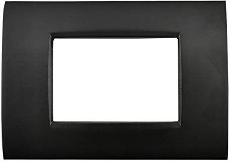 TOT ELECTRIC Placche compatibili con bticino Living light air placca quadra per supporti LN4703C (7 posti, T02 - nero)