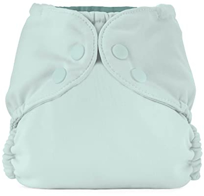 Esembly Cloth Diaper Cover - Reusable Swim Diaper, Waterproof, Breathable - Adjustable Outer Layer Over Absorbent Inner for Blowout Protection - Mist, Size 2 (18-35lbs)