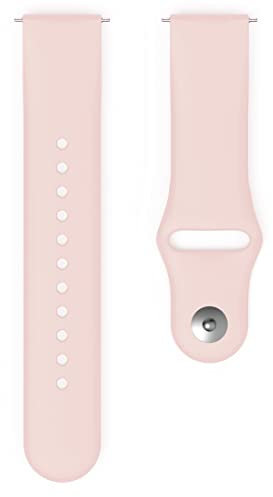 Hama Fitbit Uhrenarmband 22 mm (verstellbares Ersatzarmband für Smartwatch Fitbit Versa 2, Versa, Versa Lite, Fitbit Armband zum Tauschen, Silikon Wechselarmband, Edelstahl Knopf) rosé