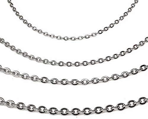 Treuheld® Silberne Halskette aus Edelstahl in 4 Dicken und 5 Kettenlängen - [04.] Dicke: 0,7mm - Länge: 55cm