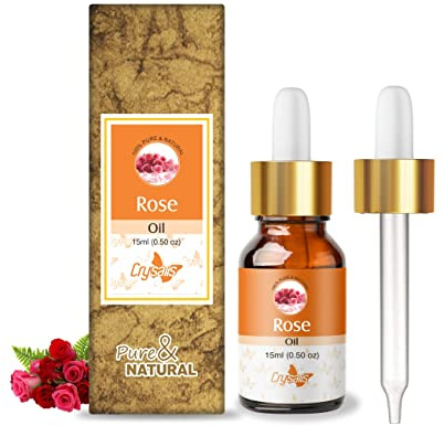 Crysalis Rose (Rosa) Oil |100% Pure & Natural Undiluted Essential Organic Rose Oil (15ml(Pack of 1))