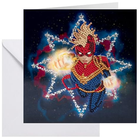 CRYSTAL ART Captain Marvel Card 18x18cm