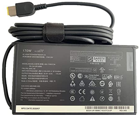 170W SA10R16886 02DL140 ADL170SCC3A ADL170SLC3A Slim Adaptador de CA Cargador portátil Compatible para Lenovo ThinkPad P73(20V 8.5A)