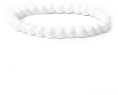 V Vascavi Armband Edelstein, Naturstein als Chakrastein, Heilstein, Ø 6 mm Perlen, MADE IN GERMANY Perlenarmband ca. 20 cm lang, elastisch, Shell Stein
