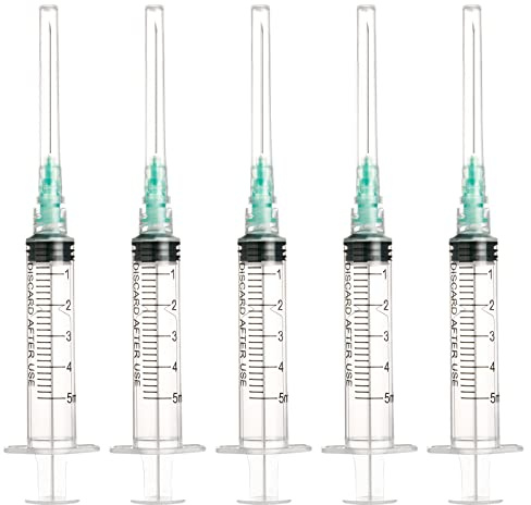 20 Pack Industry Lab Luer Lock Clear Plastic Dispensing Tool (5ml 0.8mm, 20)