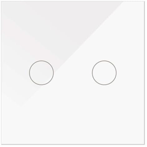 WESA - Doble conmutado Táctil de cristal Blanco empotrable, Caja de cristal con pantalla táctil, con material de montaje y con indicador LED
