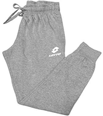 Lotto Pantalone Tuta Uomo LA 1105 Felpa, con Polsino al Fondo. Grigio L