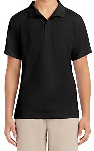Izod Kurzärmeliges Performance-Poloshirt für Herren, Schwarz - 001, 38-39