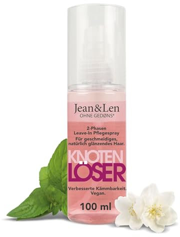Jean & Len Knotenlöser 2-Phasen Leave-In Pflegespray, für jeden Haartyp geeignet, entwirrt das Haar & verbessert die Kämmbarkeit, frischer Duft, Detangling, ohne Silikone & Parabene, vegan, 100 ml
