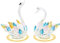 Gearific Crystal Couple Swan Figurine Home Dekoration, Handgemachtes Liebespaar Schwan Statue Ornament, Crystal Crafts Briefbeschwerer Sammlerstück (Pink, Blue)