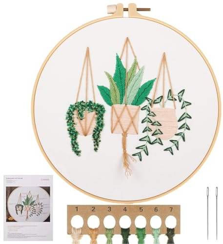 Full Range Embroidery Starter Kit, embroidery kit for beginners ,Cross Stitch Kit Includes DIY Cross Stitch Stamped Embroidery Kit for Adults Beginner Starter,cross stitch kits for adults beginners.