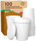 100 Bicchieri in Carta Bianchi 166ml con Coperchio in carta Ecologici Biodegradabili Monouso Made in Italy da Asporto Bevande Calde Acqua + 100 coperchi - Prodotto e confezionato in Italia