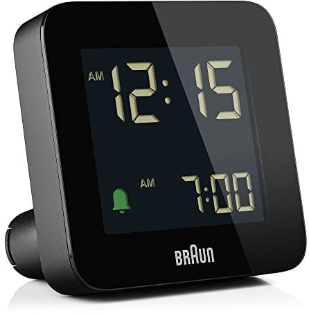 Braun Digitaler Wecker Schlummerfunktion, Negatives LC-Display, Schnelleinstellfunktion, Crescendo-Alarm in Schwarz, BC09B (2 Pack)