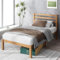 Zinus Leah Single Bed Frame - Bed 90 x 190 cm - 36 cm Height with underbed storage - Bamboo and Wood Platform Bed Frame with Headboard