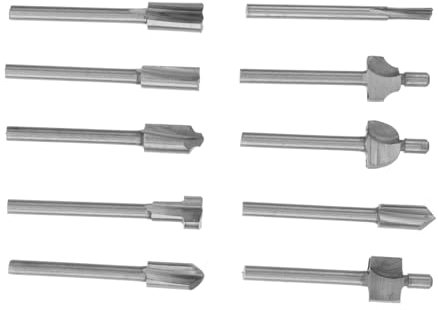 BESTonZON 10stücke Teiliges Hss Titanium Für Cnc Oberfräse Hartmetallbeschichtet Scharf Geräuscharm Silberfarben Geeignet Für Holzbearbeitung Und Gravur Mit Fräserbits