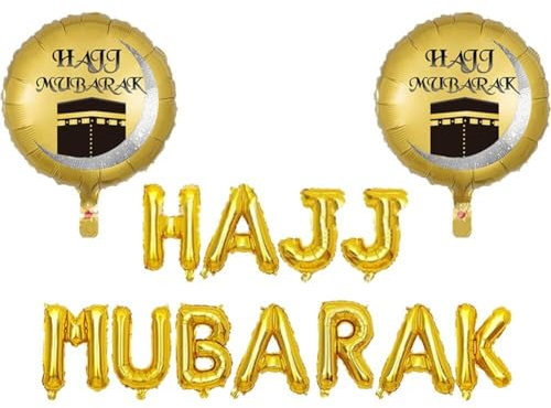 Tsffae 18inch Eid Mubarak Folienballons Set Muslim Islam Party Decoration Supplies Hajj Mubarak Kinder Geschenk aufblasbare Spielzeuge