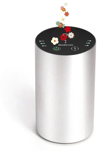 Gindecon Difusor de Aroma sin Agua ,portátil Recargable difusor de Aceite Esencial para el hogar, Oficina, Coche, 1/2/3 Horas/atomización Continua de 3