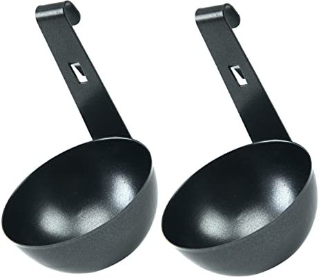TOPBATHY 2 Pièces Chaudière à Oeufs Louche Œufs Poché Individuel Ménage Poche Sacs Porte-cuillère à Oeufs Cuillère à Vapeur D'oeufs Cuisinier Moules Forme D'oeuf Acier Inoxydable Coquetier