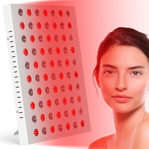 Infrarotlampe, Cozion Rotlichtlampe Gesicht 850nm & 660nm, 70LEDs Infrarot-Heizlampe mit Timer und Steht, Für Gesicht und Körper, Geschenke für frauen, männer
