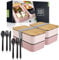 Moritz & Moritz 2er Set Bento Box Kinder in Pink - Perfekte Lunchbox für Kinder und Erwachsene - Brotdose mit Fächern - Ideal für die Arbeit, Schule und unterwegs