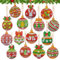 LYLIDIA Lot de 15 pendentifs de peinture diamant de Noël pour enfants et adultes Petit porte clés Peinture diamant double face Peinture hivernale Kit de bricolage Décoration d'arbre de Noël