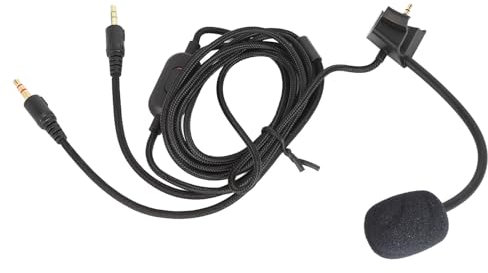 HELEVIA Mikrofon-Ersatzkabel, Rauschunterdrückung, Mikrofon-Ersatz-Soundkabel mit Lautstärkeregelung, Silent-Taste Gaming-Headset