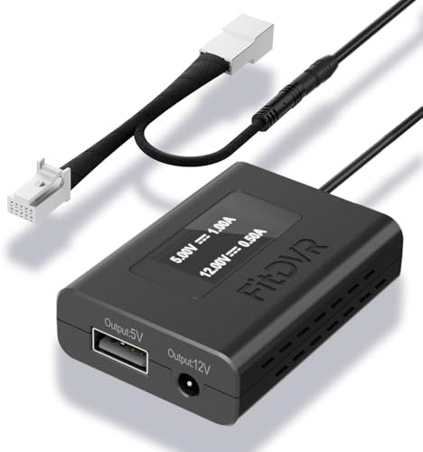 Dashcam Power Adapter (10-Pin) Suitable for Toyota & Lexus(Avalon Venza Sienna Land Cruiser GS NX IS RC, ect.) LED display USB Power, Connect to Rearview Mirror, 5V 12V Output, Easy to Install D3-035