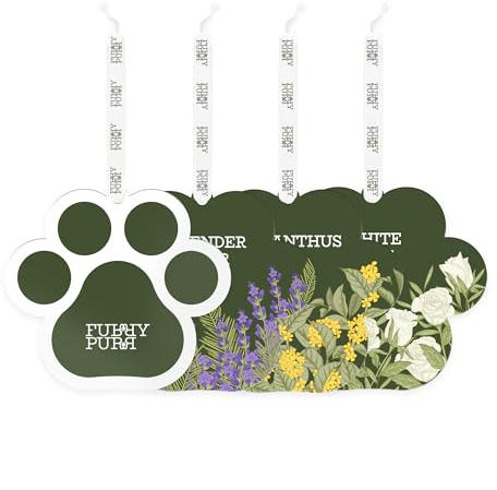 FURRYPURR Auto-Lufterfrischer - Pfotenform - Anhänger für langanhaltenden Duft im Auto oder zu Hause - Lavender Cedar, Osmanthus, White Rose - 3 Stück