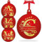 Initial Ornament for Christmas Tree Decorations - 12x10cm - Xmas Wooden Hanging Green Baubles, Christma Family Tree Gifts C3 (Initial #C)