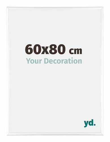 yd. Your Decoration - Puzzlerahmen 60x80 cm - Weiß Hochglanz - Puzzlerahmen 1500-2000 Teile - Metall Bilderrahmen - Kent