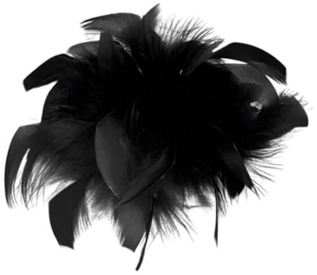 LICHENGTAI Broche en plume vintage - Broche à plume moelleuse - Accessoire tendance - Décoration vintage - Pour décoration de fête, Métal.
