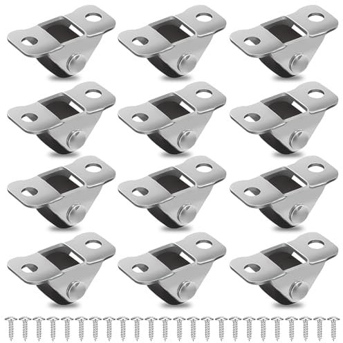 Möbelrollen Klein, 12 Stück 1,2 cm Kleine Gummi Möbelrolle mit Stahloberplatte Mini Rollen Bockrollen Gummirollen Nicht Schwenkbar für Möbel Kleingeräte DIY Projekte