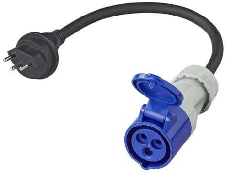 MULTIBROS Cavo Adattatore Spina Svizzera a CEE, 40 cm, IP44 | Cavo neoprene H07RN-F 3G2,5 mm² - resistente da -35 °C a +50 °C - 10 A - ideale per camper e officina