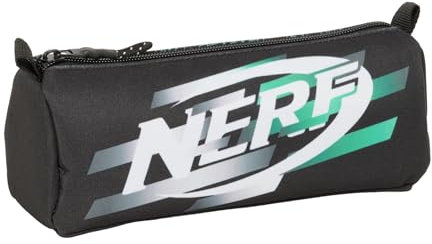 safta NERF Game Federmäppchen mit Reißverschluss und Fach, für Kinder, ideal für Kinder im Schulalter, bequem und vielseitig, Qualität und Widerstandsfähigkeit, 21 x 7 x 8 cm, Schwarz, M, Casual