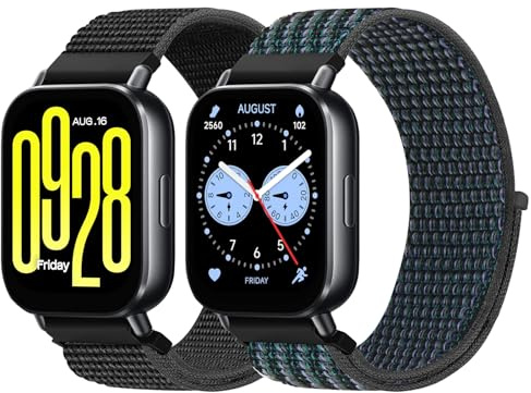 SOiiKE 2 Pièces Bracelets Compatibles avec Bracelet Xiaomi Redmi Watch 5 Active/Xiaomi Redmi Watch 5 Lite, Bracelet en Nylon de Sport Remplacement pour Femmes Hommes