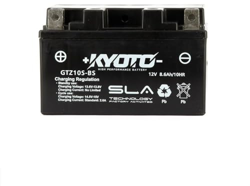 KYOTO BATTERIA YTZ10 YTZ10S YTZ10 pré-chargée prête à l'emploi compatible avec YAMAHA FZ8 YFM 350 R RAPTOR