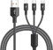 ASICEN Câble USB Multi [1,2M], 3 en 1 Câble de Charge Universel, Câble de Charge Rapide, Câble USB en Nylon avec Lightning/Type C/Micro USB pour iPhone 16/15/14/13/Android Galaxy/Huawei/OnePlus/Kindle