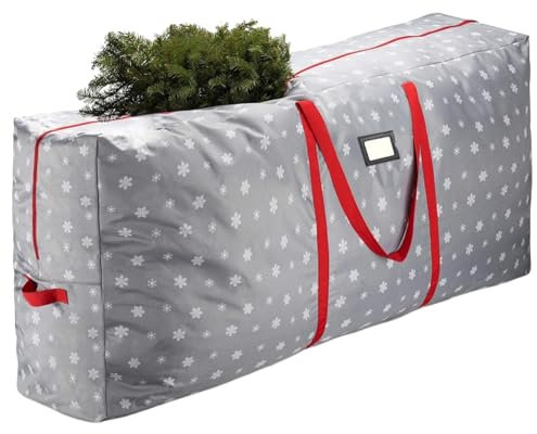 per albero di Natale – Contenitore antipolvere per albero di Natale, materiale durevole, impermeabile, robusta borsa per albero di Natale artificiale con manici rinforzati e cerniere