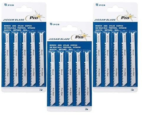 UK Drills Jigsaw Blades U Shaped for Metal, 15 x T111C, Designed for Clean Cuts on Metal