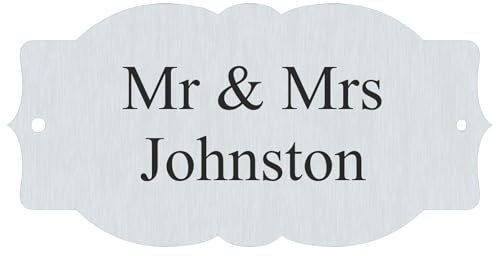 [Custom] Personalised Engraved Brushed Stainless Steel Door Name Plate Selection Of Shapes/Sizes Memorial Plate Bench Plaque Door Plate (PLT117 100mm x 50mm)