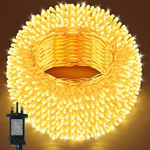 Bszatan Fairy Lights Plug in, 30m 300 LEDs Fairy Lights Mains Powered, Waterproof Warm White String Lights with 8 Modes Indoor Outdoor for Bedroom Patio Party Tree Wedding Decorations