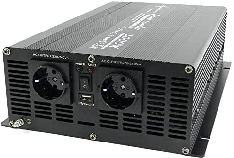 SOLARTRONICS NM3000 Spannungswandler 24V 230V modifizierter Sinus 3000W - 6000W Spitzenleistung - Wechselrichter 24V auf 230V Stromwandler mit Schuko-& USB Anschluss Solar Inverter Umwandler