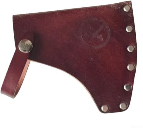 Linnkyfloa Leather Axe Sheath with Metal Buckle, Protective Cover for Camping Hatchets and Axes, Fits Blades up to 4 Inches, Vintage Design