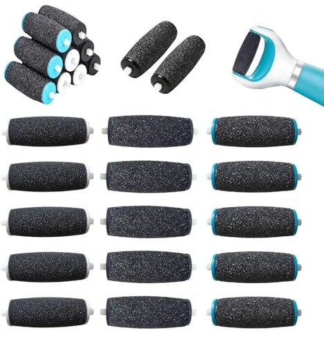 15Pcs Foot File Replacement Rollers, Callus Remover Replacement-Rollers, Extra Coarse Refill-Roller Compatible with Schol-l Velvet Smooth, Pedi Electric Replacements-Heads(Color:Black)